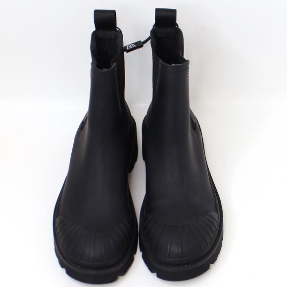 Zara Lug Treaded Platform Ankle Boots Waterproof Ribbed Toe Size 7 1/2" NWOT - Picture 5 of 7